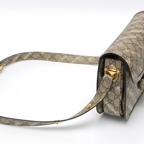 GUCCI Gray Horsebit Shoulder Bag - Picture 2 of 8